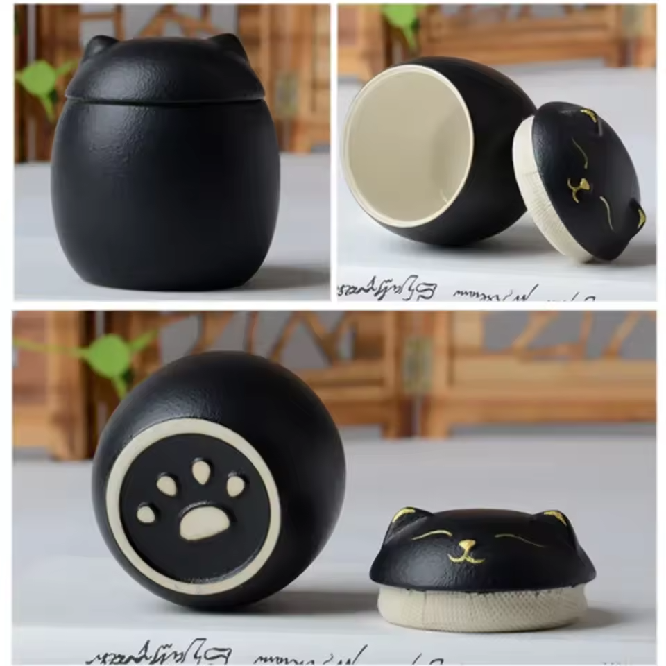 Cat Shape Pet Ceramic Canister